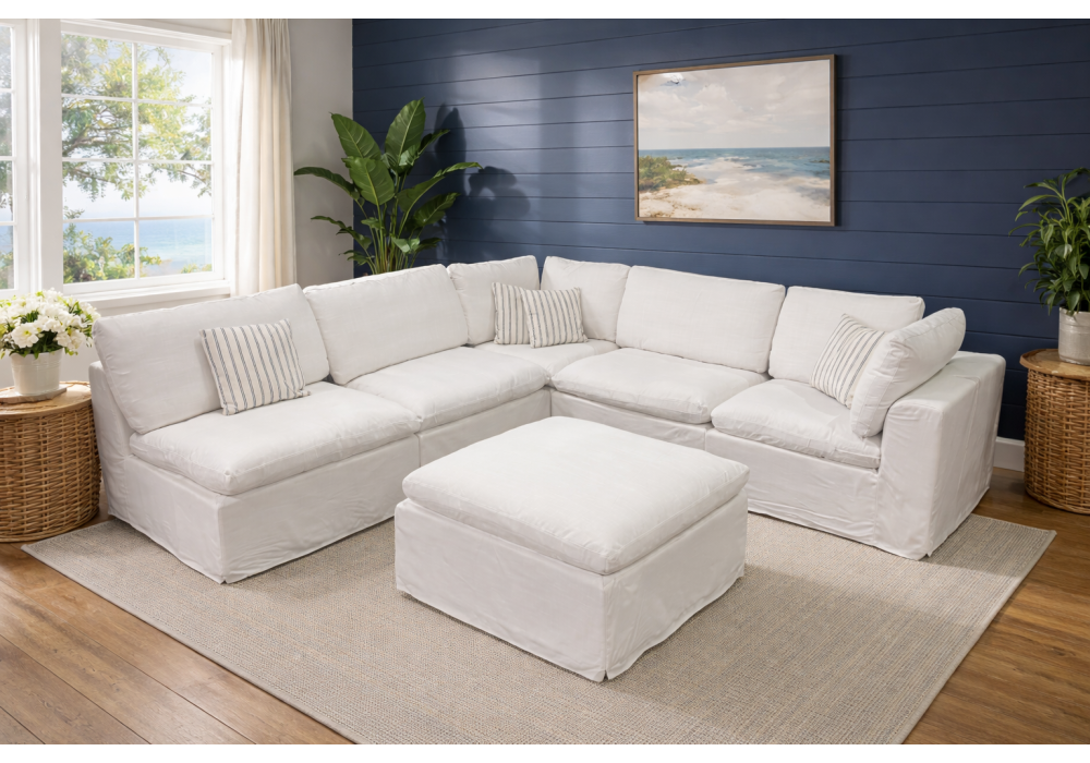 York Chaise Suite with Ottoman
